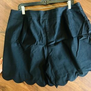 Caro Black scalloped bottom shorts